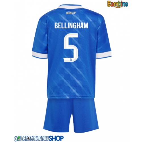 Maglie da calcio Real Madrid Jude Bellingham #5 Terza Maglia Bambino 2025-26 Manica Corta + Pantaloni corti)